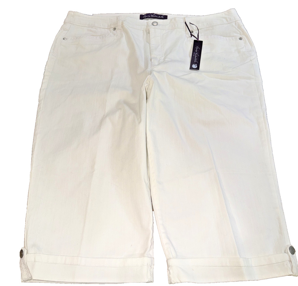 NWT Gloria Vanderbilt Marine White Skimmer Capri Pants 18